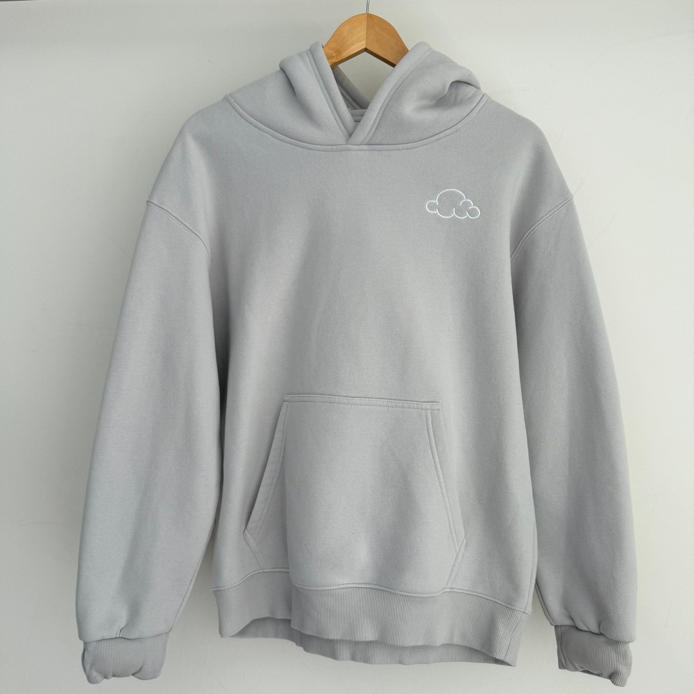 Cloud nine Hoodie Unisex XL Gray Sweatshirt Thumbholes Stress Anxiety Relief